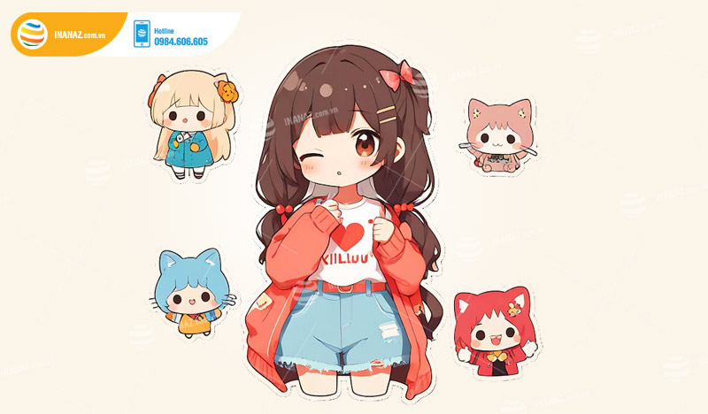 Mẫu sticker Anime dễ thương