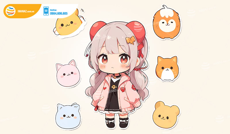 Mẫu sticker Anime dễ thương