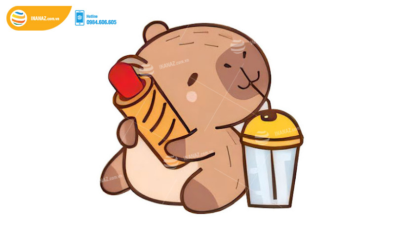 Mẫu sticker Capybara dễ thương