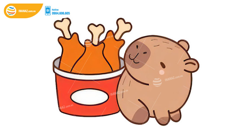 Mẫu sticker Capybara dễ thương