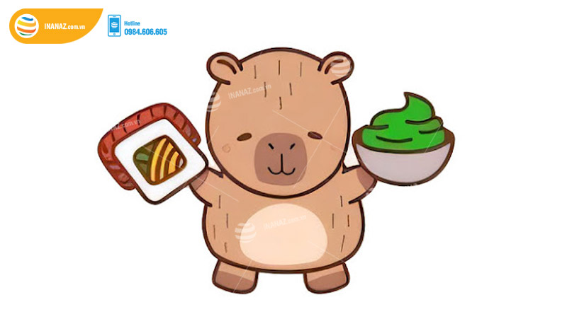 Mẫu sticker Capybara dễ thương