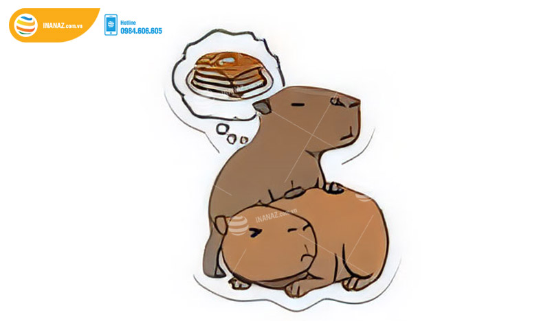 Mẫu sticker Capybara dễ thương