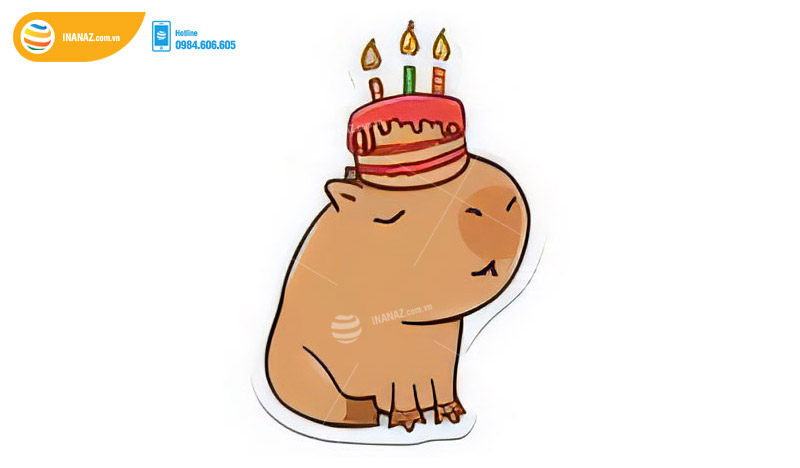 Mẫu sticker Capybara dễ thương