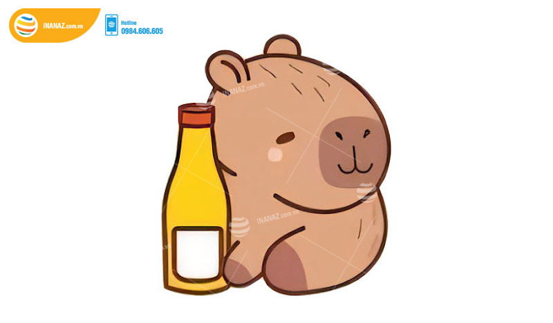 Mẫu sticker Capybara dễ thương