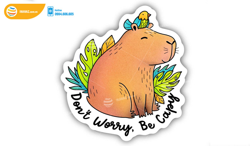 Quy cách in sticker cute Capybara