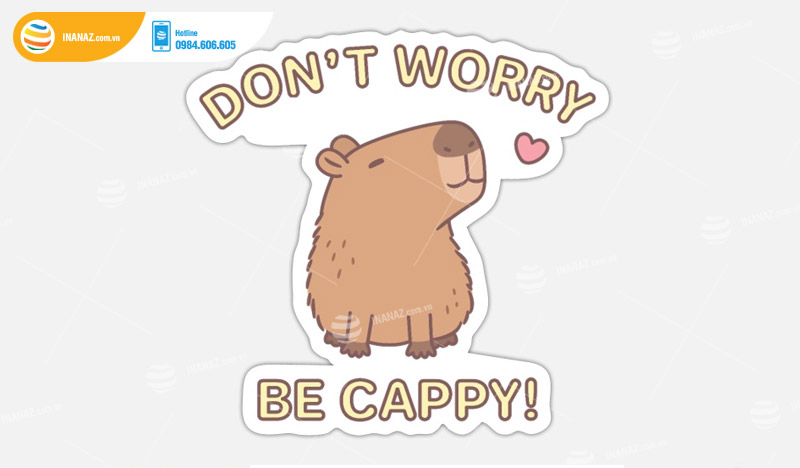 Quy cách in sticker cute Capybara