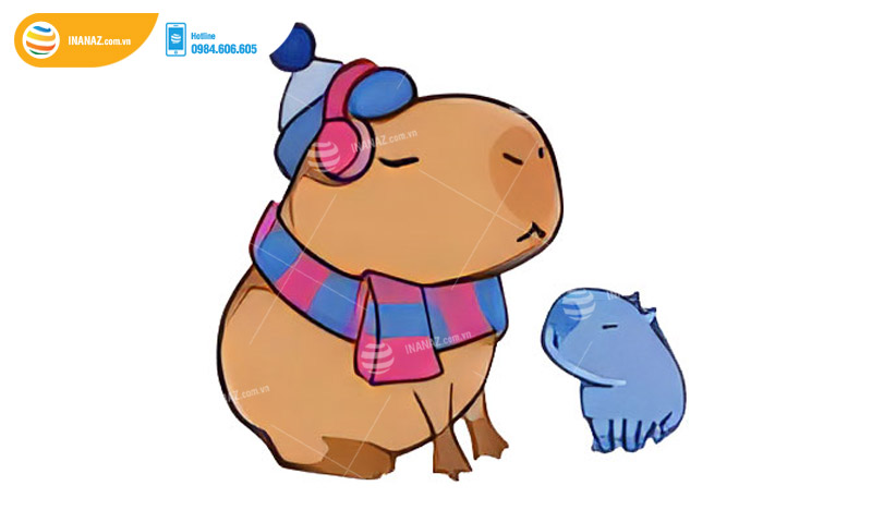 Mẫu sticker Capybara dễ thương