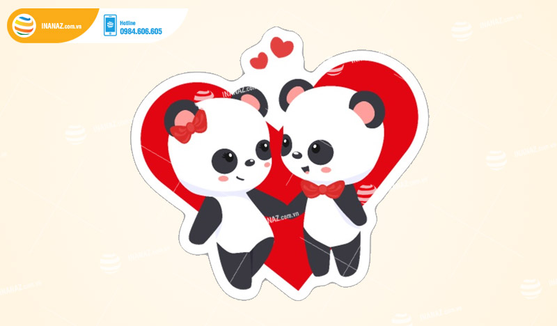 Mẫu sticker gấu trúc dễ thương