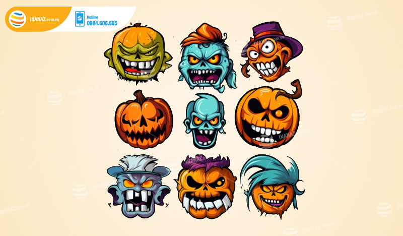 Ý tưởng thiết kế mẫu sticker dán trong mùa Halloween