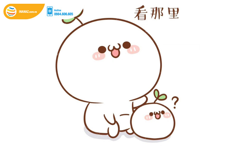 Mẫu sticker cute lá chona dễ thương