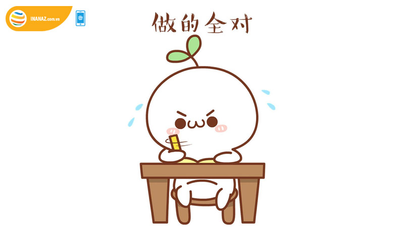 Mẫu sticker cute lá chona dễ thương