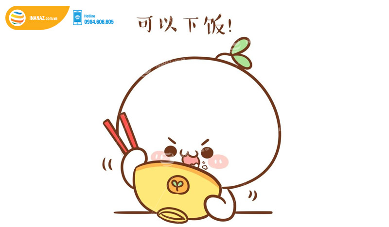 Mẫu sticker cute lá chona dễ thương