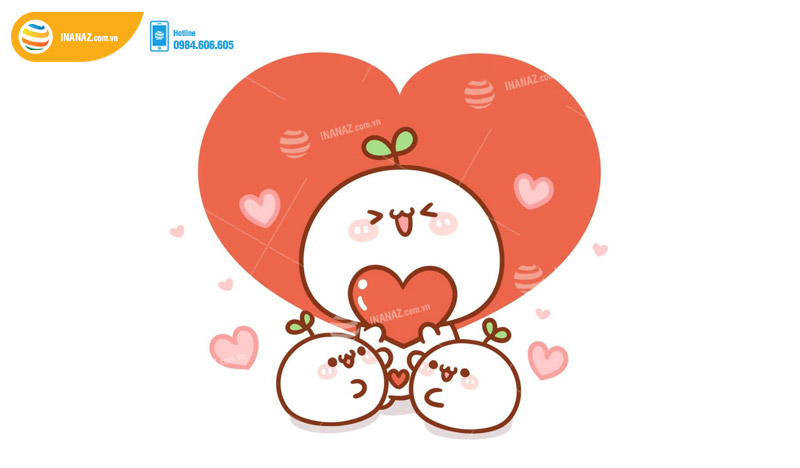 Mẫu sticker cute lá chona dễ thương