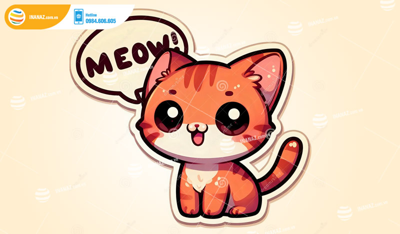 Mẫu sticker mèo cute