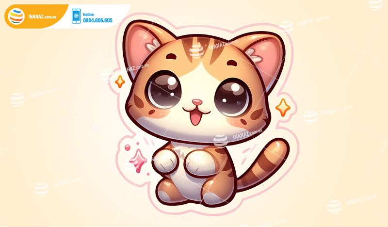 Mẫu sticker mèo cute