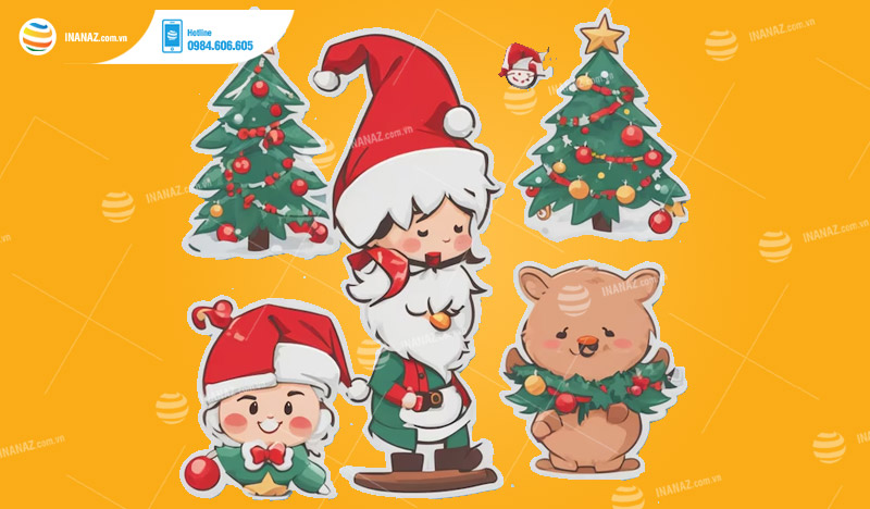 Mẫu sticker noel dễ thương