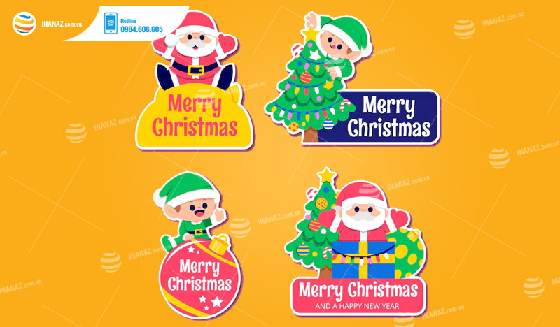 Mẫu sticker noel dễ thương