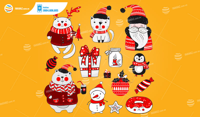 Mẫu sticker noel dễ thương