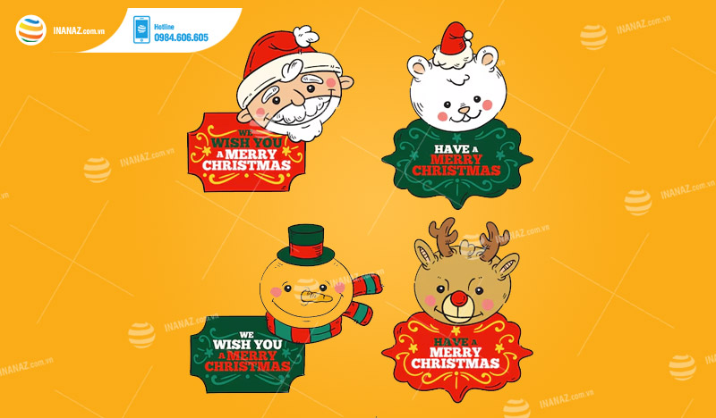 Quy cách in sticker trang trí noel, giáng sinh