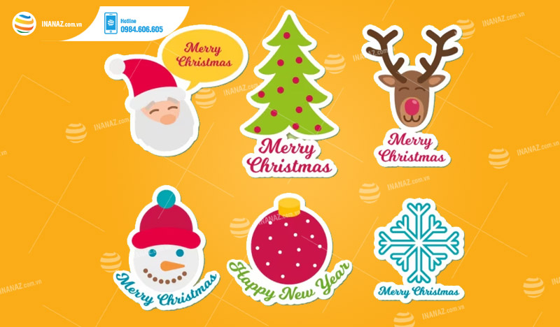 Mẫu sticker noel dễ thương