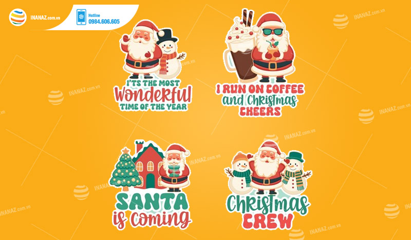 Mẫu sticker noel dễ thương