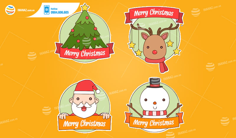 Mẫu sticker noel dễ thương