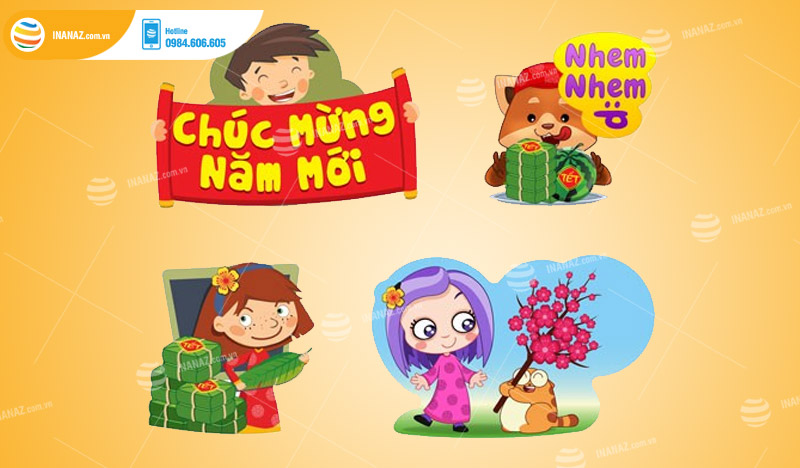 Quy cách in mẫu sticker dán cho mùa Tết