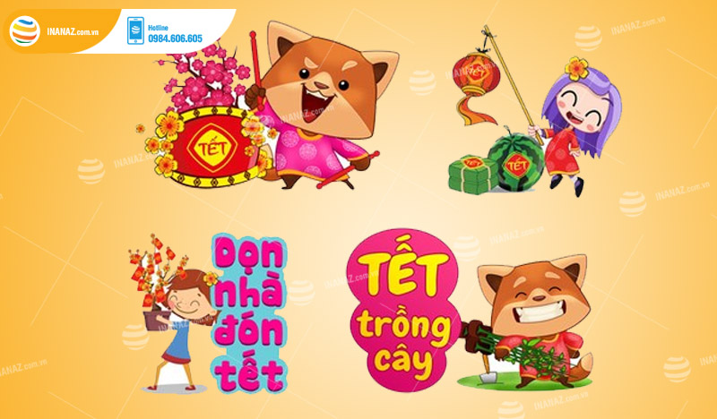 Quy cách in mẫu sticker dán cho mùa Tết