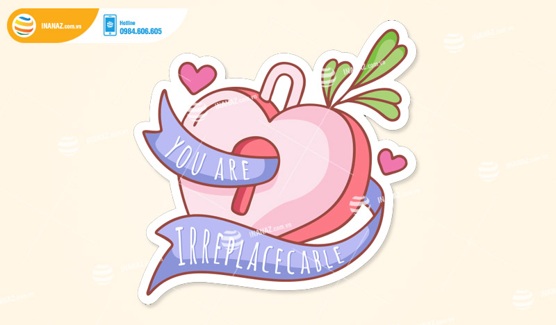 Mẫu sticker trái tim dễ thương