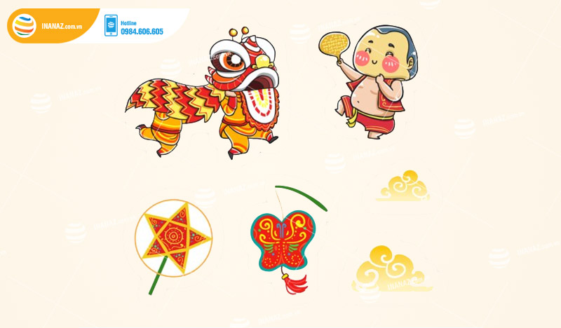 Mẫu sticker dán trang trí trung thu