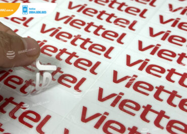 Mẫu tem UV DTF công ty Viettel