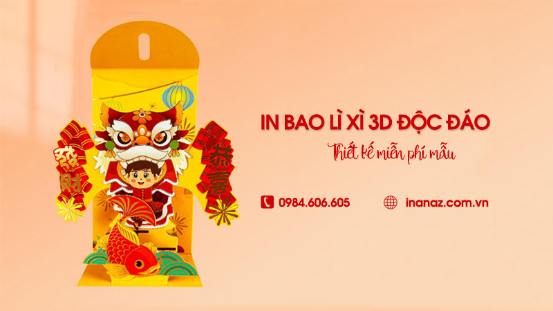 In bao lì xì 3D theo yêu cầu tại Hà Nội, 29+ mẫu độc đáo