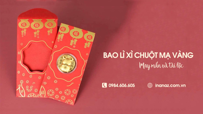 Top 10+ mẫu bao lì xì chuột mạ vàng tài lộc trong năm mới