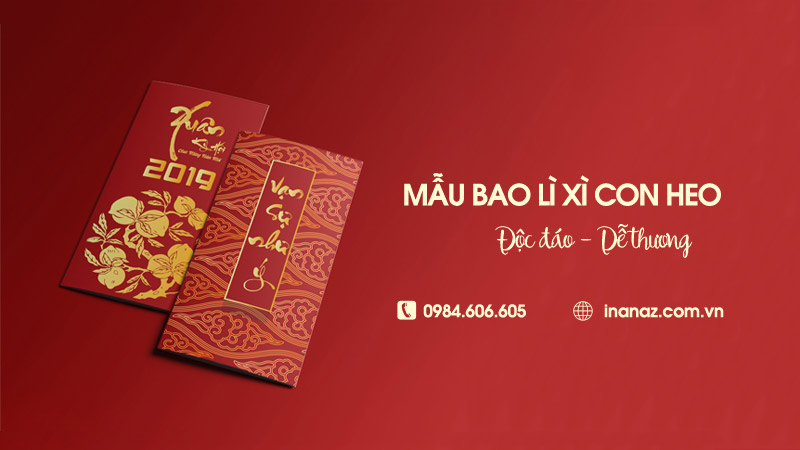 Top 20+ mẫu bao lì xì con heo, tuổi Hợi dễ thương, đáng yêu