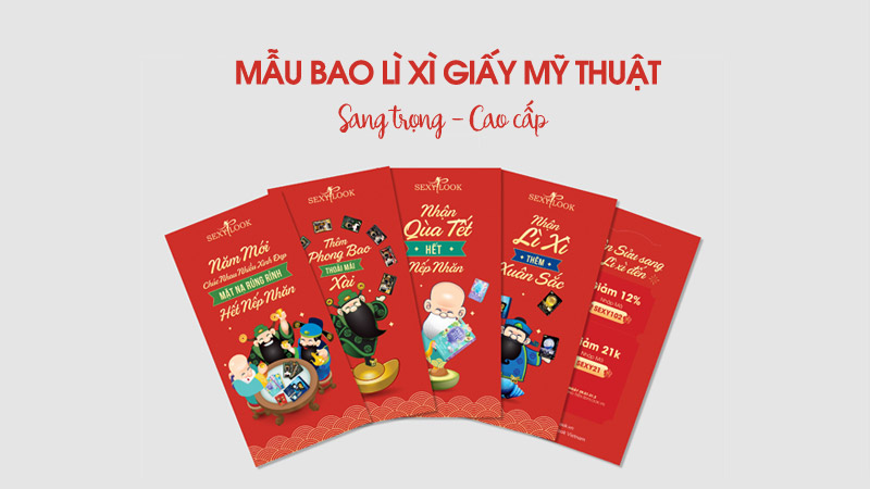 Top 16+ mẫu bao lì xì giấy mỹ thuật sang trọng, ấn tượng