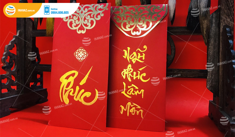 Mẫu bao lì xì chữ phúc đẹp