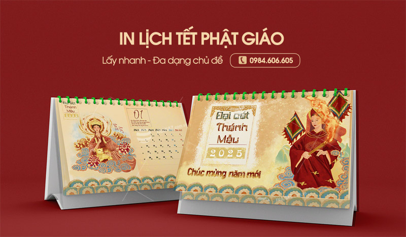 In lịch Tết Phật giáo theo yêu cầu tại Hà Nội, 1 cuốn cũng in