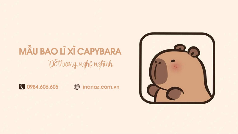 Xu hướng mẫu bao lì xì Capybara đẹp, hot trend dịp Tết