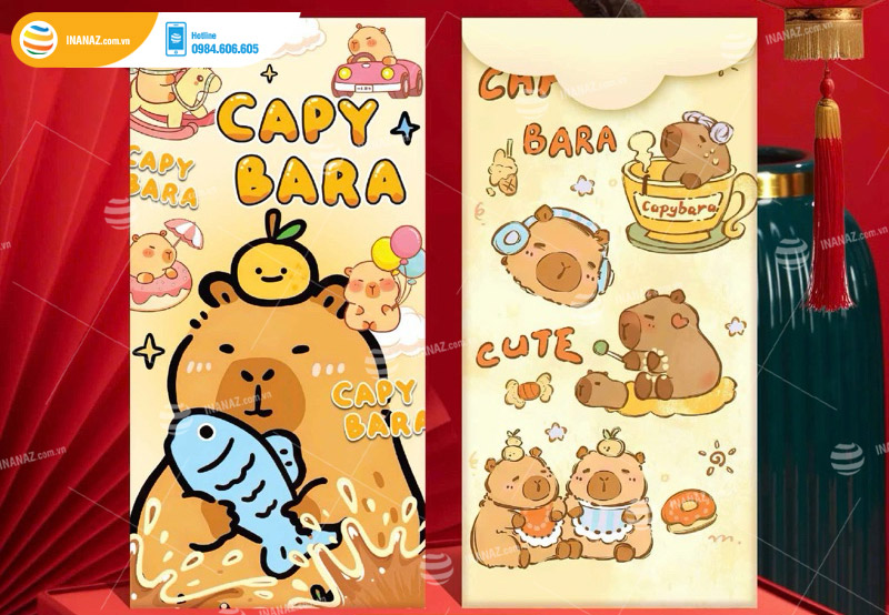 Mẫu bao lì xì Capybara