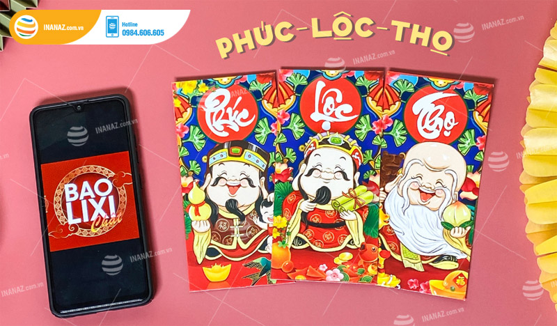 Mẫu bao lì xì Phúc Lộc Thọ