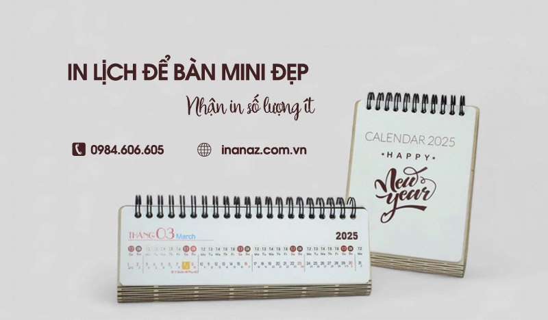 In lịch để bàn mini giá rẻ tại Hà Nội, nhận in số lượng ít