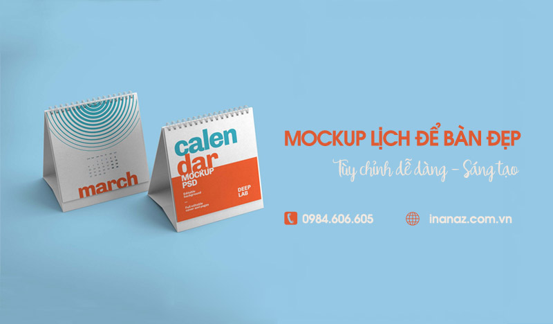 Tải file mockup lịch để bàn đẹp, dễ dàng tùy chỉnh