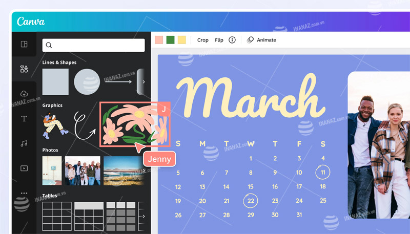 Phần mềm thiết kế lịch Tết Canva