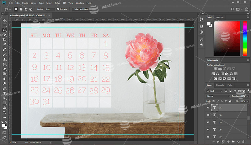 Phần mềm thiết kế lịch Tết Photoshop (Ps)