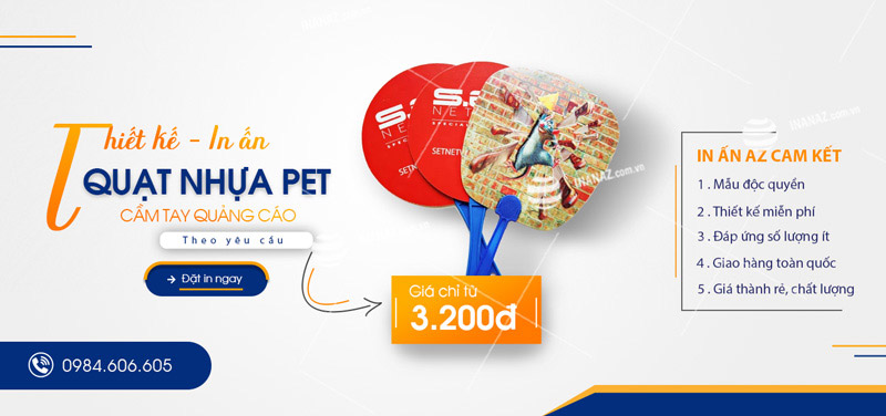 Xưởng in quạt nhựa PET thiết kế theo yêu cầu tại Hà Nội