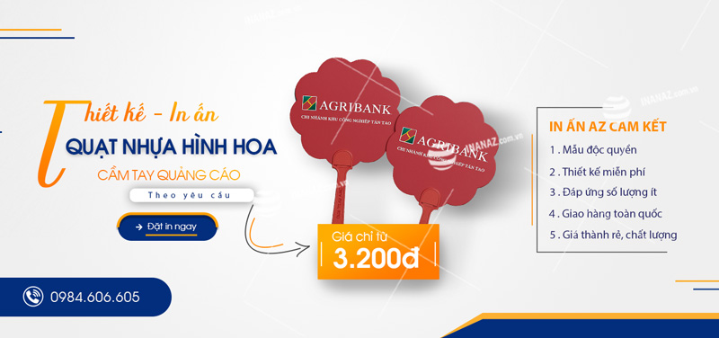 Xưởng in quạt nhựa hình hoa theo yêu cầu tại Hà Nội
