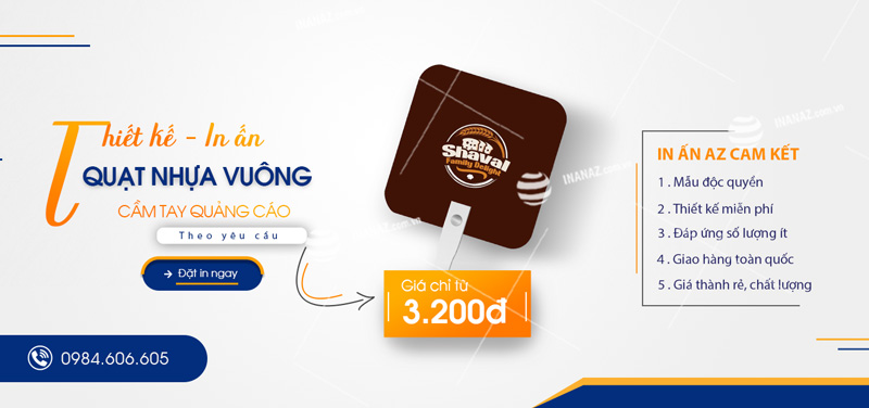 Xưởng in quạt nhựa hình vuông theo yêu cầu tại Hà Nội