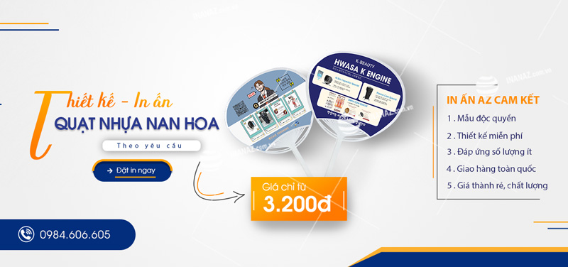 Dịch vụ in quạt nhựa nan hoa theo yêu cầu, giá chỉ từ 3.200đ