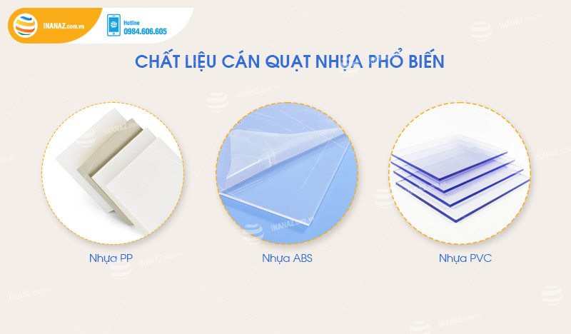 Chất liệu cán quạt nhựa hình hoa