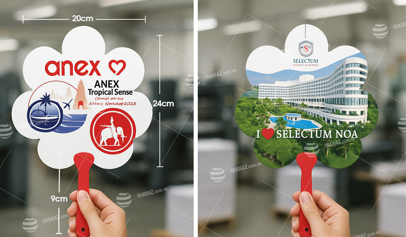 Kích thước quạt nhựa hình hoa tiêu chuẩn